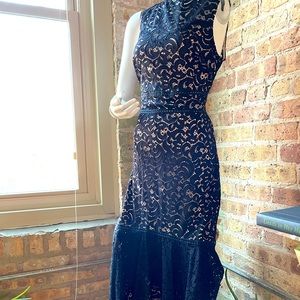 One One Six Black and Nude Lace Dress Nordstrom